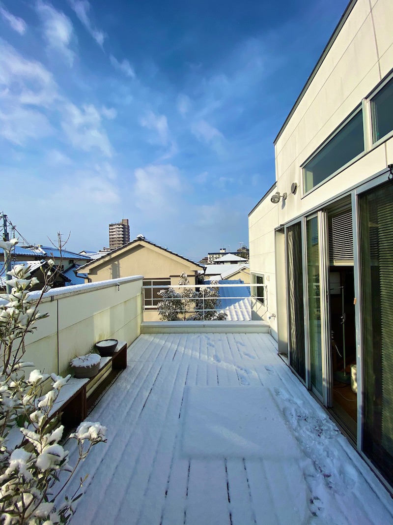 2021年の水ケ江の雪景色。